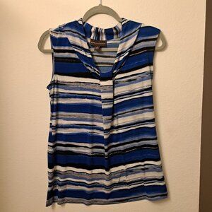 Dana Buchman Striped Blue Tank Top Size Small